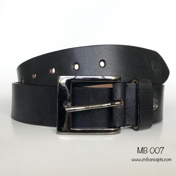 Genuine Leather Belt, Black, buckle may not be exactly as shown. - Picture 3 of 6